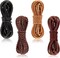 8yd Braided Leather Cord Antique Genuine Leather Strap Folded Bolo Tie Cord Rope Lace for Necklace Bracelet Pendent Jewelry Making Beading Braiding (Black, Brown,tan, Reddish Brown,4 mm)